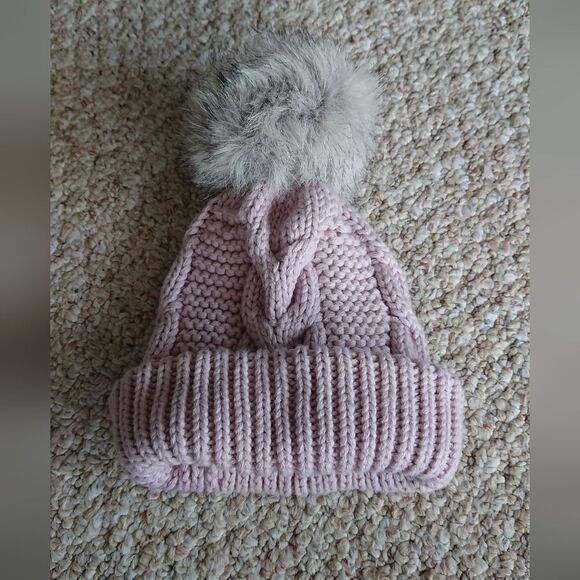 Express light pink Knit Pom Pom Beanie - Picture 2 of 8
